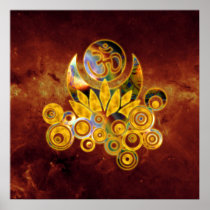 Om Lotus | universe of fire Poster
