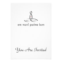 Om Mani Padme Hum - Black Fancy style Personalized Invite
