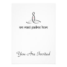 Om Mani Padme Hum - Black Sanskrit style Personalized Invitation