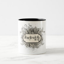 Om Mani Padme Hum Floral Mugs