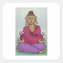 Om Mani Padme Hum Square Stickers