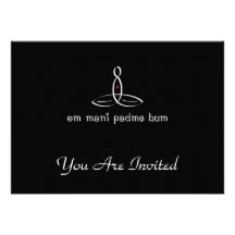 Om Mani Padme Hum - White Fancy style Personalized Announcement