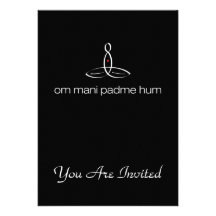 Om Mani Padme Hum - White Regular style Invitations