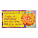 Om Mantra n Gayatri Mantra Sanskrit Text Photo Greeting Card