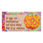 Om Mantra n Gayatri Mantra Sanskrit Text Photo Greeting Card