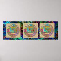 Om Mantra OmMantra Gold Round Posters