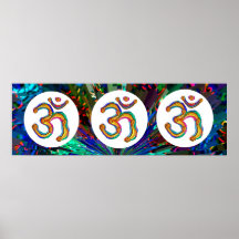 Om Mantra OmMantra Gold Round Posters