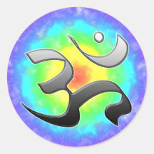 Om Motiv 3 Round Sticker