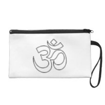Om Purse (black on white) Wristlet
