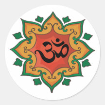Om Round Stickers