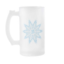 "Om Snowflake" on Frosted Glass Mug