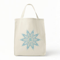 Om Snowflake Organic Grocery Tote Bag