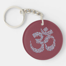 Om Symbol Keychain Round Acrylic Key Chain