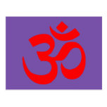 Om Symbol Mystical Sound in Hindu Buddhism Pink Post Cards