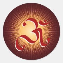 OM symbol Round Stickers