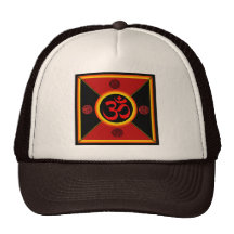 OM Yantra Red/Black/Gold Hats