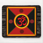 OM Yantra Red/Black/Gold Mouse Pad