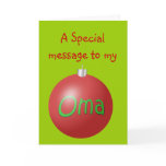 Oma Christmas ornament card