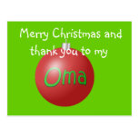 Oma Christmas ornament postcard