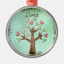 oma heart tree christmas ornaments