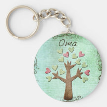 oma heart tree keychains