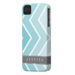 Ombre Aqua Zig Zag Chevrons Pattern iPhone 4 Covers
