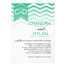 Ombre Chevron Style! | emerald Personalized Announcements