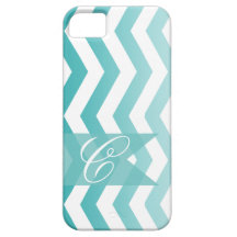 Ombre Chevron Style! | teal Monogram iPhone 5 Cases