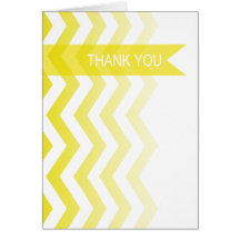 Ombre Chevron Style! Thank You yellow Greeting Card