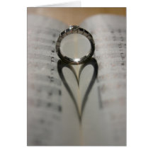 Ombre du coeur de l'anneau cartes de vœux