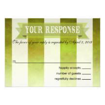 Ombre Watercolor Stripes RSVP Response | pear Announcement