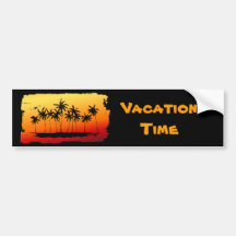 Ombres de paume au coucher du soleil autocollants pour voiture