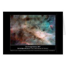 Omega Nebula M17 Hubble Telescope Photo Greeting Card