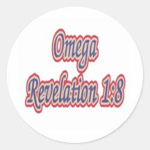 Omega Revelation 1:8 Round Stickers