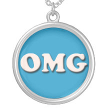 OMG Blue Round Sterling Silver Necklace