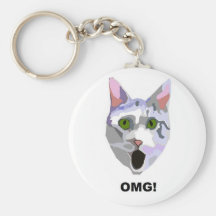 OMG! CAT 'what has he seen?' Keychains