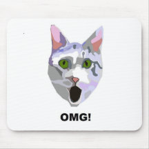 OMG! CAT 'what has he seen?' Mouse Pad