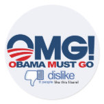 OMG! Obama Must Go - dislike butotn stickers