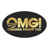 OMG! Obama Must Go (gold) Sticker