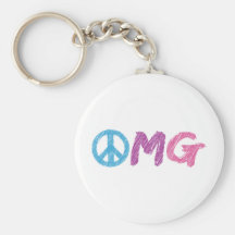 omg peace sign keychain
