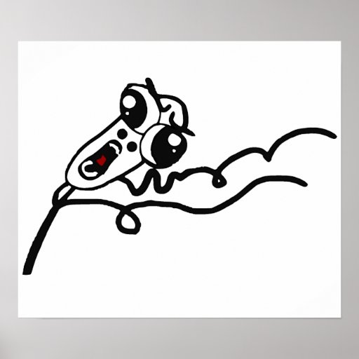 OMG RUN Scared Rage Face Comic Meme Print