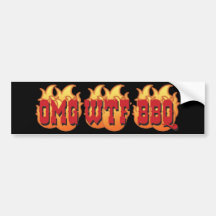 OMG WTF BBQ BUMPER STICKERS