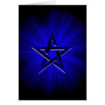 Ominous Blue Pentagram Card