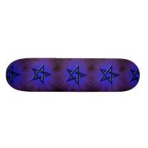 Ominous Blue Pentagram Skateboard