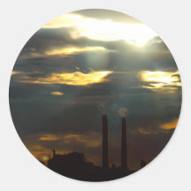 Ominous Power Plant Round Sticker