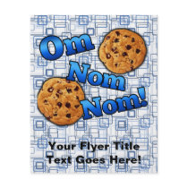 #OmNomNom, Cookie Lover Blue and White Full Color Flyer