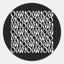OMNOMNOMNOM 2 Black Round Stickers