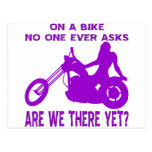 On A Bike No One Ever Asks Are We There Yet Post Card
