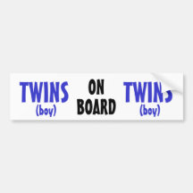 On Board - Boy Twins Bumper Stickers