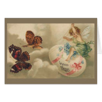 On Butterflies Wings Easter Card cards